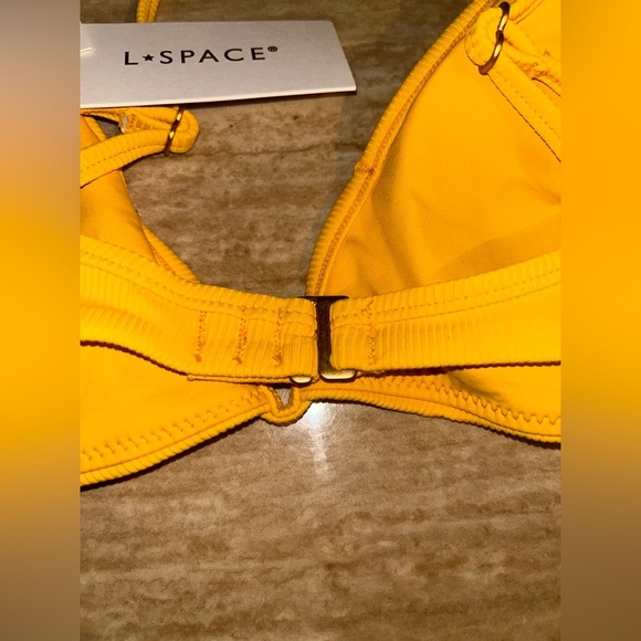 L*Space Helena Bikini Top in Sunshine Gold Size Large - Picture 6 of 8